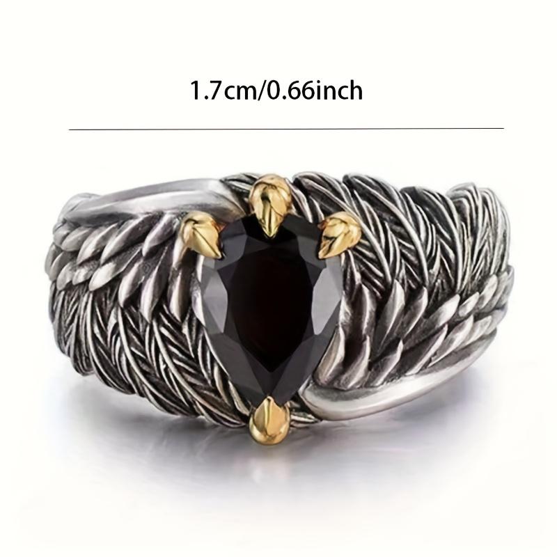 Vintage Black Eagle Ring, Unique And Versatile Open Ring for Men, Ideal for Father's Day, Wedding Party Favor for Bridesmaids,Valentine's Day