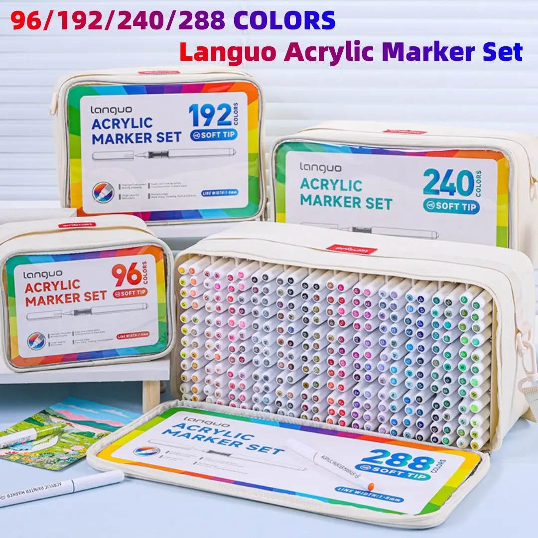 Automatic Ink Control Acrylic Paint Markers, Brush Tip Pens for Rock Painting, Ceramic, Wood, Canvas, DIY & Art Supplies