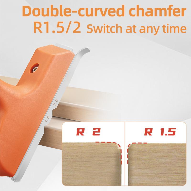 Edge Banding Cutter with 5Cr15MoV Stainless Steel Blade R1.5 R2 Double Angle Chamfer Switch & Ergonomic Handle Design for Precise Cutting