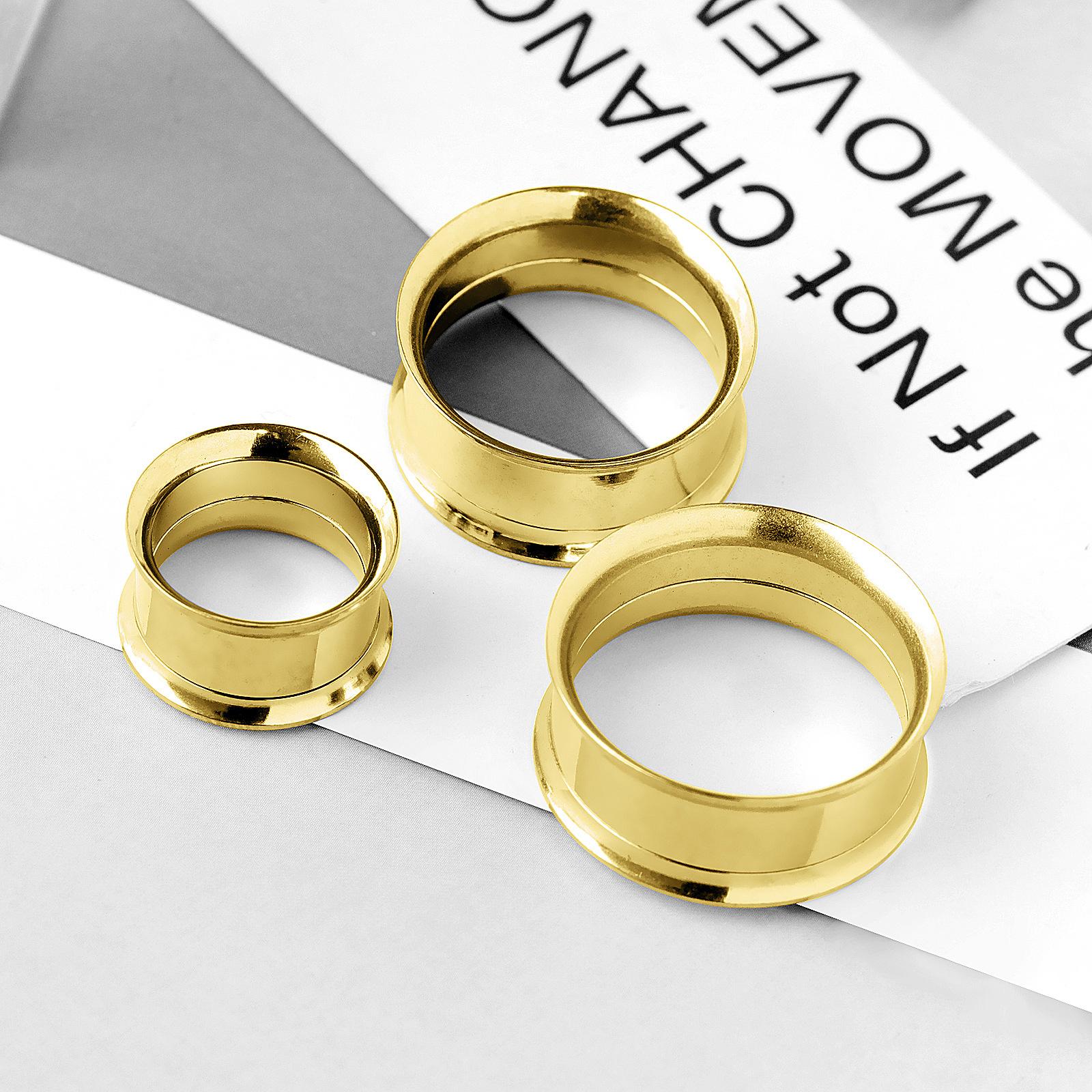 316L Stainless Steel Double Flared Ear Gauges Set, 2G-00G Ear Tunnels Plugs, Hypoallergenic Ear Stretching Jewelry for Women Men