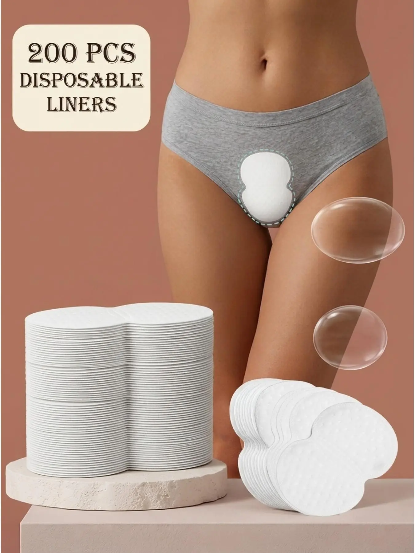 200 pieces of women's disposable adhesive undergarment moisture-absorbing and sweat-wicking pads, private hygiene pads, anti-barebacking, anti-embarrassment, underarm moisture-absorbing pads, multi-functional body padding