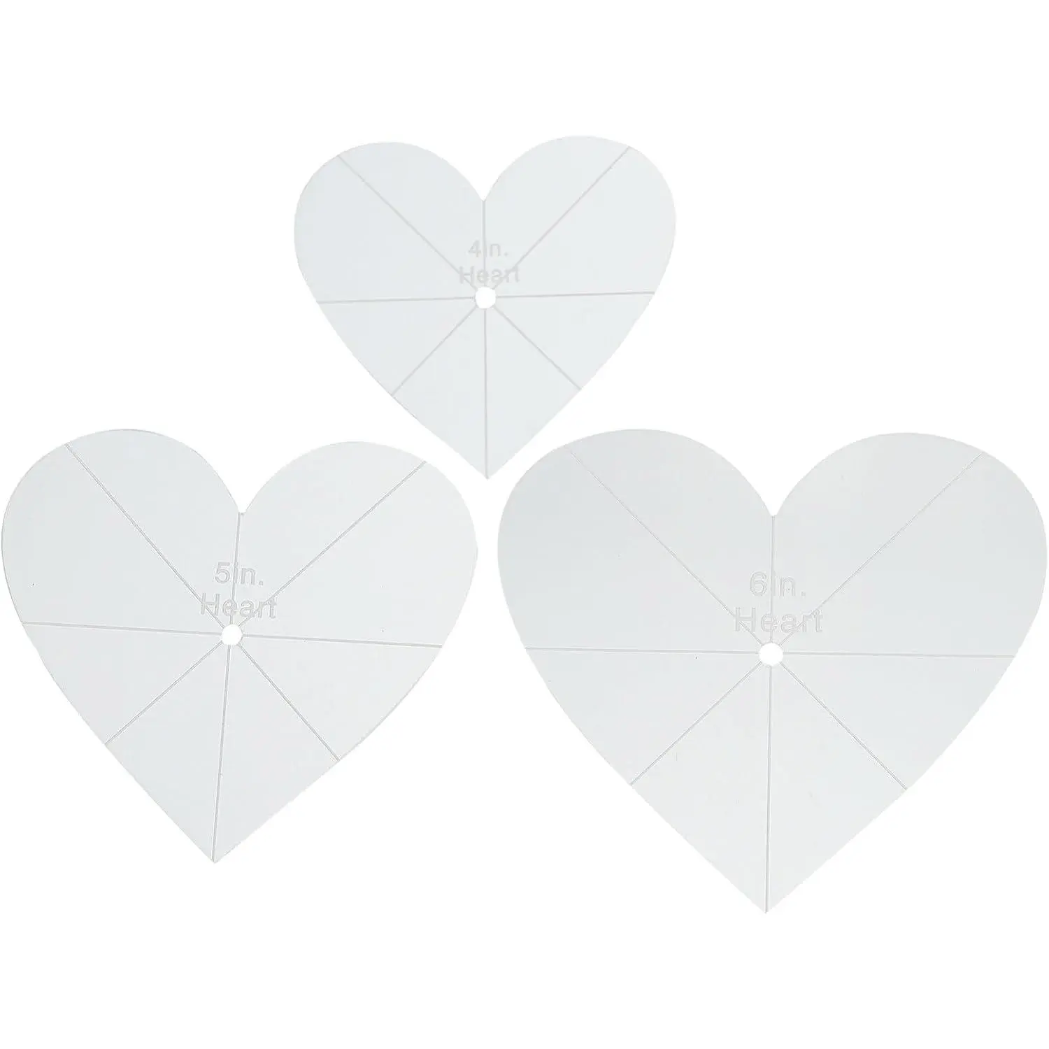 3 count Heart Shape Ruler  Sewing Ruler for Patchwork Quilting for Fabric Stitching Template for Embroidery Painting DIY Crafts 6.06 X 5.51 X 0.11 in