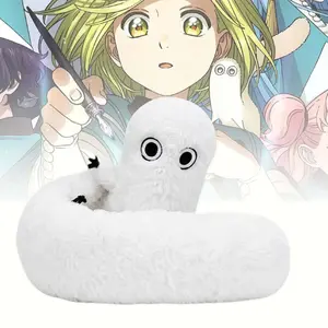 Witch Hat Atelier Fudeworm Plush Toy, Cute Anime Plushie, Shapeable Worm Stuffed Doll, Ultra Soft Fluffy Companion, Poseable Brush Buddy, Kawaii Collectible, Bedroom Decor, Gift for Manga and Anime Fans