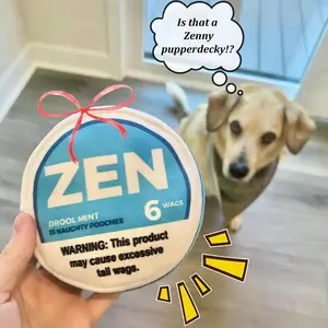 Zen Pupper Deckies Parody Dog Toy - Plush Squeaky and Crinkle Funny Dog Toy - Drool Mint