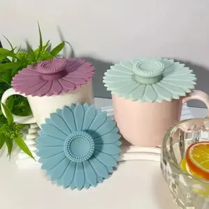 3-Pack Sunflower Silicone Cup & Mug Lids – Dustproof Leak-Proof Reusable Drink Covers for Tea & Coffee