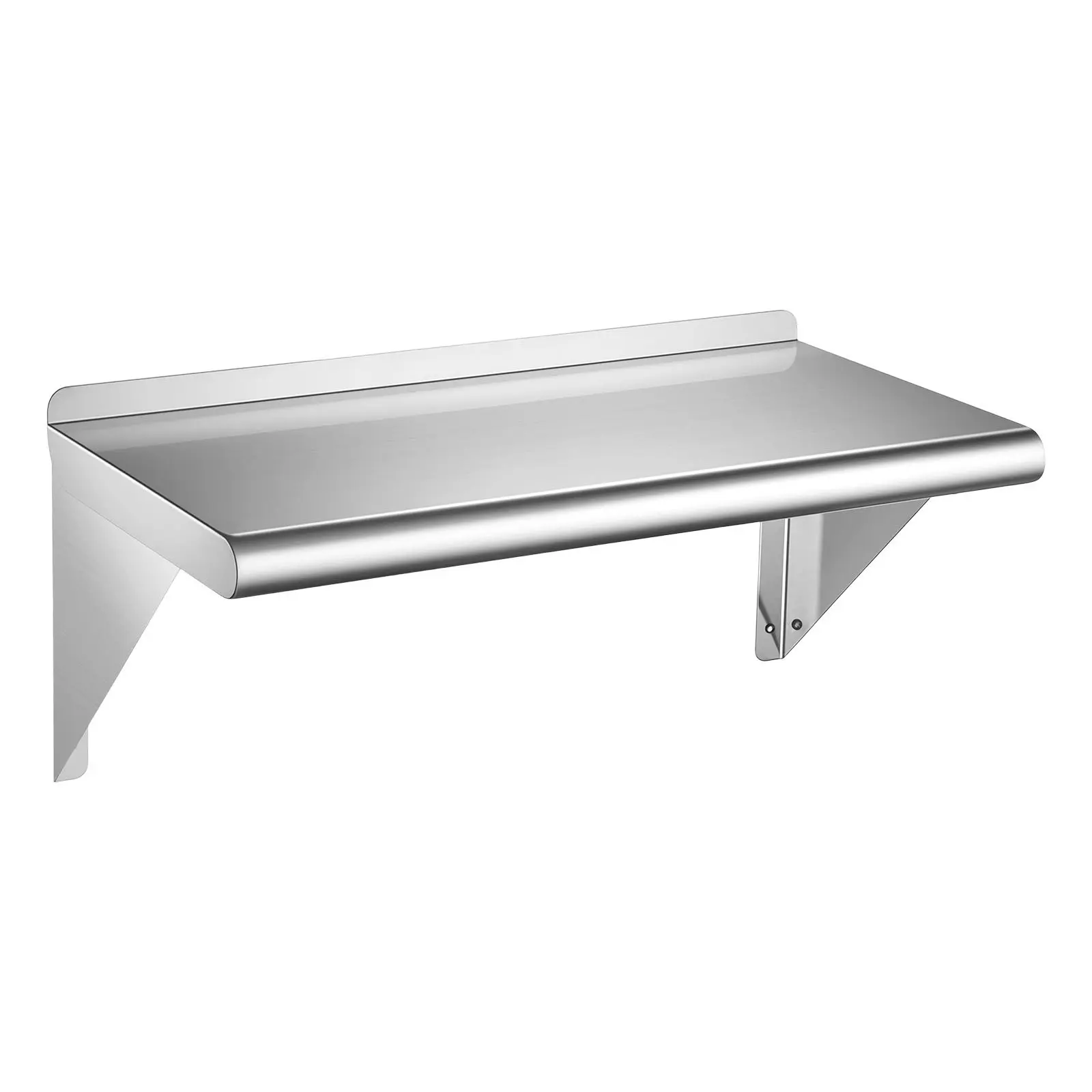 VEVOR Stainless Steel Shelf 12 x 24 in Commercial Wall Mount Floating Shelf with Brackets, 250 lbs Load Capacity, for Restaurant, Home Kitchen, Garage