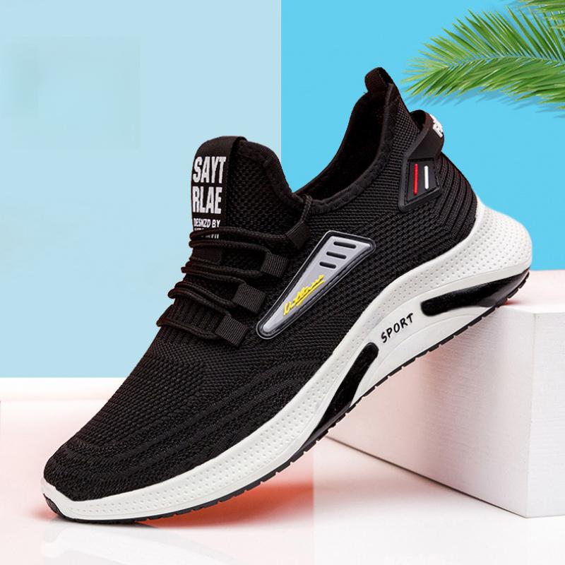 2026 Men's Sports Shoes Spring New Model Flyknit Mesh Casual Shoes Soft Sole Comfortable Running Shoes Trendy Unisex Shoes