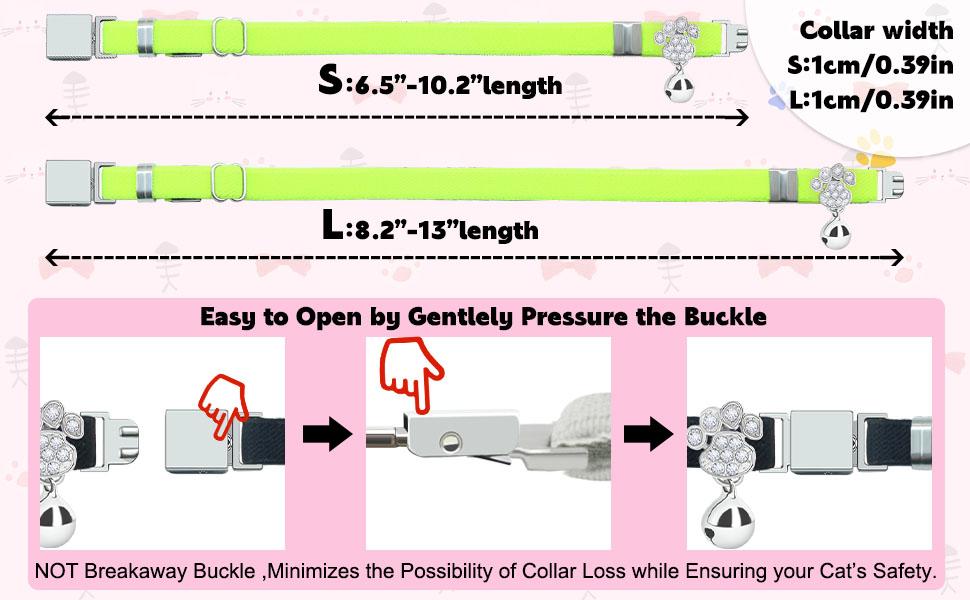 Personalized Safety Elastic Cat Collars with Bell,Laser Customized Stretch Kitten Collars for Girls Boys Cats-Pink