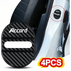 4pcs Car Door Lock Cover, Waterproof Rust-Proof Protector, Universal Fit, Auto Emblem Styling Accessory, Honda Accord Compatible