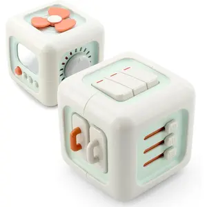 Cube for Toddlers 1-3 Years. Montessory Inspired - Sensory Fine Motor Skills Toy with Switches, Dials & Sliders - Quiet Travel Activity Toy - Birthday Gift for Boys & Girls.fidget toys