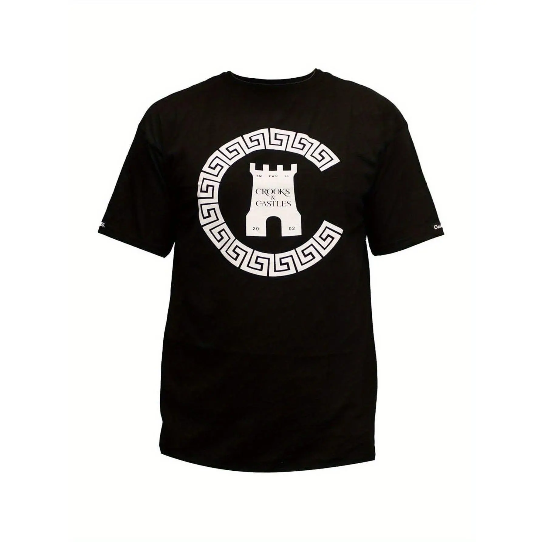Crooks & Castles Greco Chain C Graphic T-Shirt - 100% cotton, crew neck, short sleeves; a casual, sporty graphic tee suitable for all seasons - Machine washable; an ideal gift for men, women, parents, and friends - Black, sizes S–5XL; all-season wear |