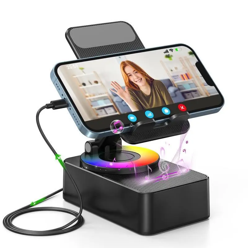 5-In-1 Wireless Motion Sensor Ornament, Bluetooth-compatible Speaker Decor, Multifunctional Speaker, Phone Stand, Colorful Ambient Light, Portable Design, Ideal Gift