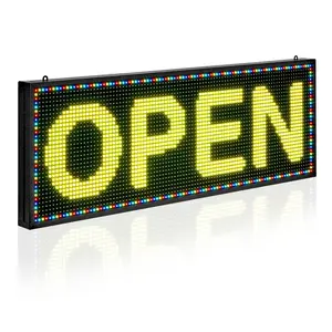 VEVOR Programmable LED Sign, P10 Full Color Flexible Digital Scrolling Panel, DIY Custom Text Pattern GIF Display Board, Bluetooth APP Control Message Shop Sign for Store Business Advertising, 40x14