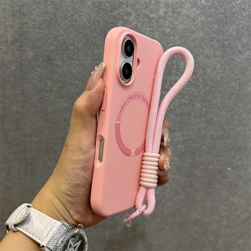 Magnetic Case with Wrist Strap| [Color] MagSafe Stand For iPhone11 iphone 12 -17 [Model]