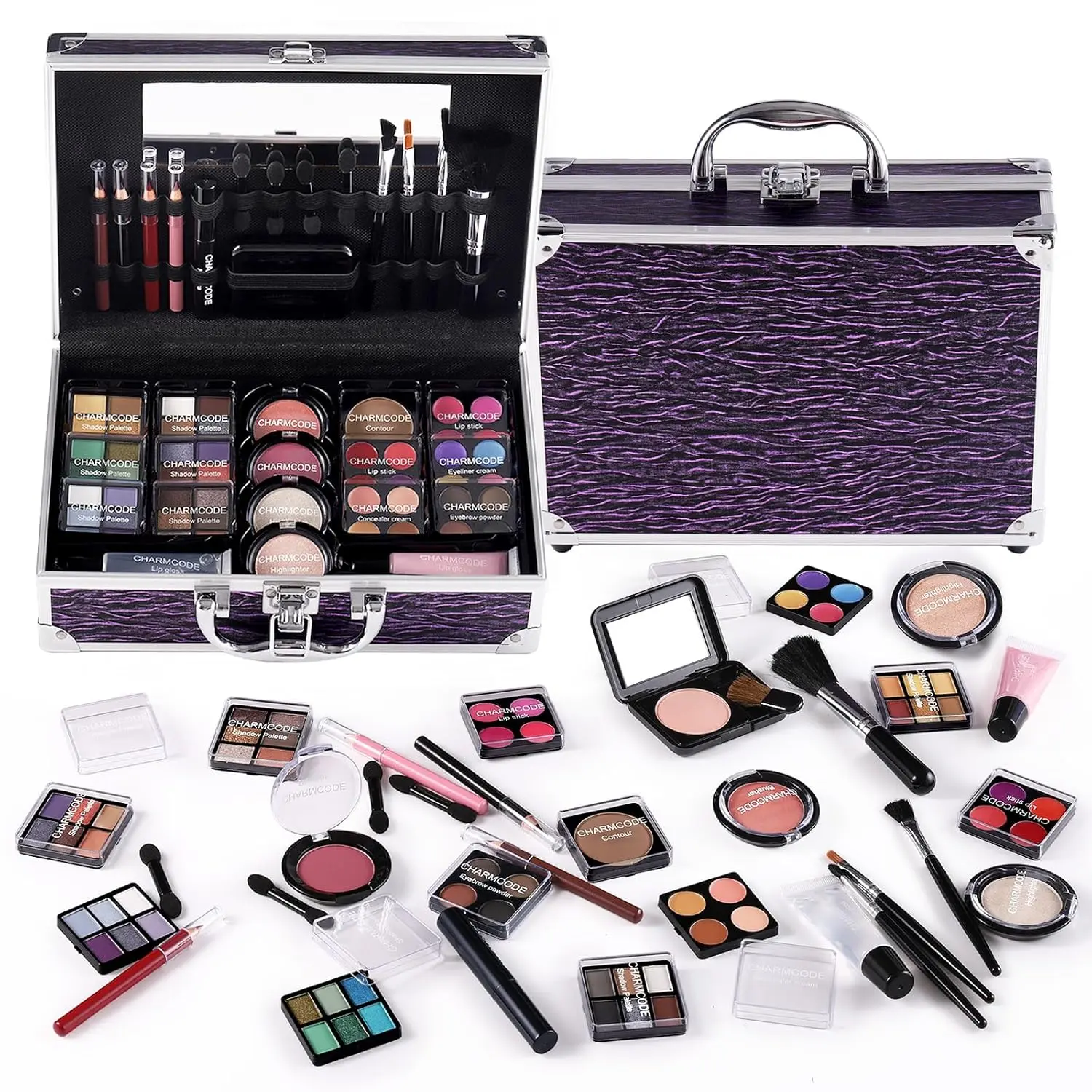 Makeup Kit for Teen Girls & Women Full Kit, Beauty Train Case with Starter Cosmetics Set, Make Up Valentine's Day Gift Box with Eyeshadow,Lipgloss,Highlight,Blush,Lip&Eye Pen,Brush & More(GoldenBrown)