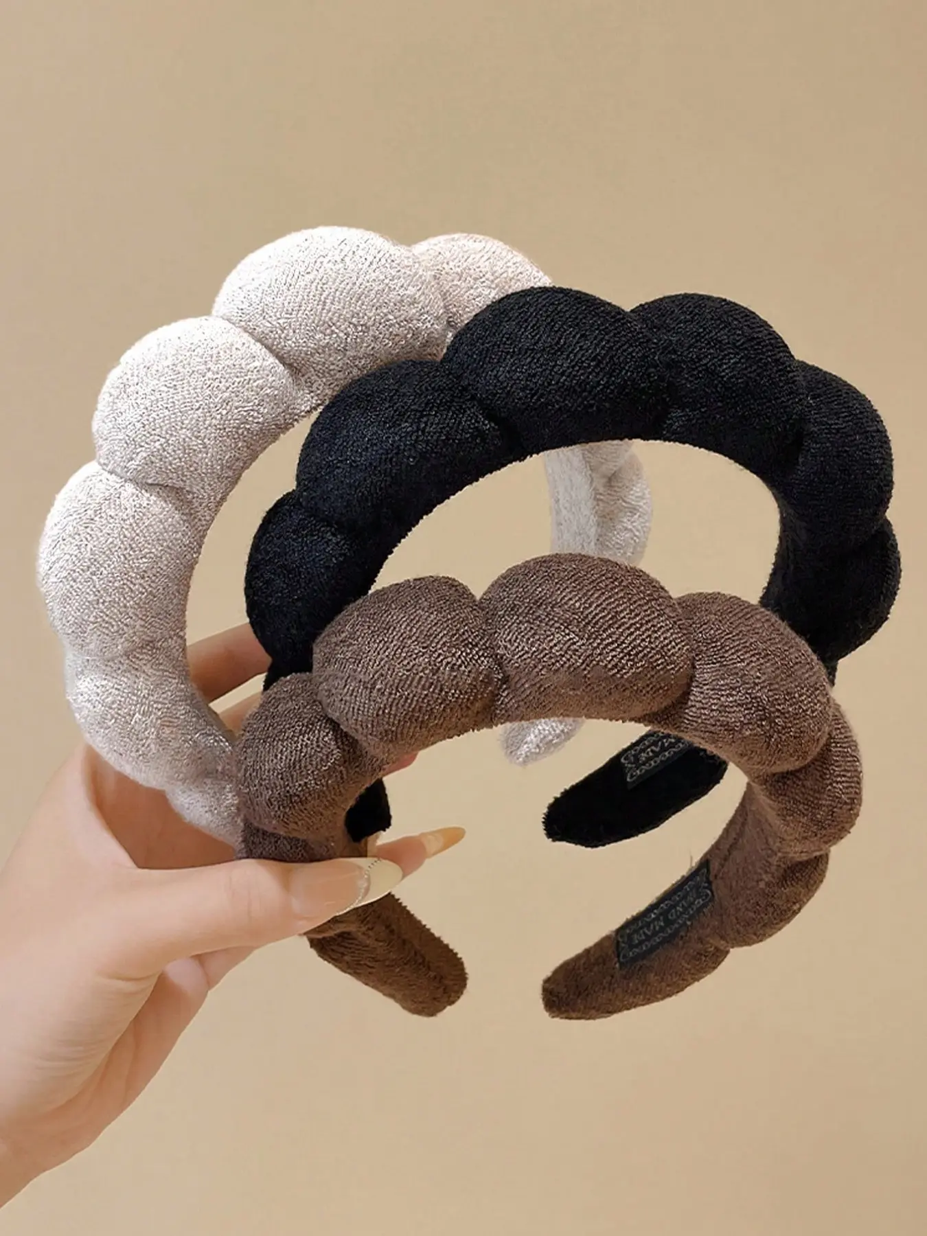 3pcs Cloud Sponge Face Washing Headbands, High Crown Hair Bands, Ideal for Daily Commute, Makeup, Spa, Fashion Accessories