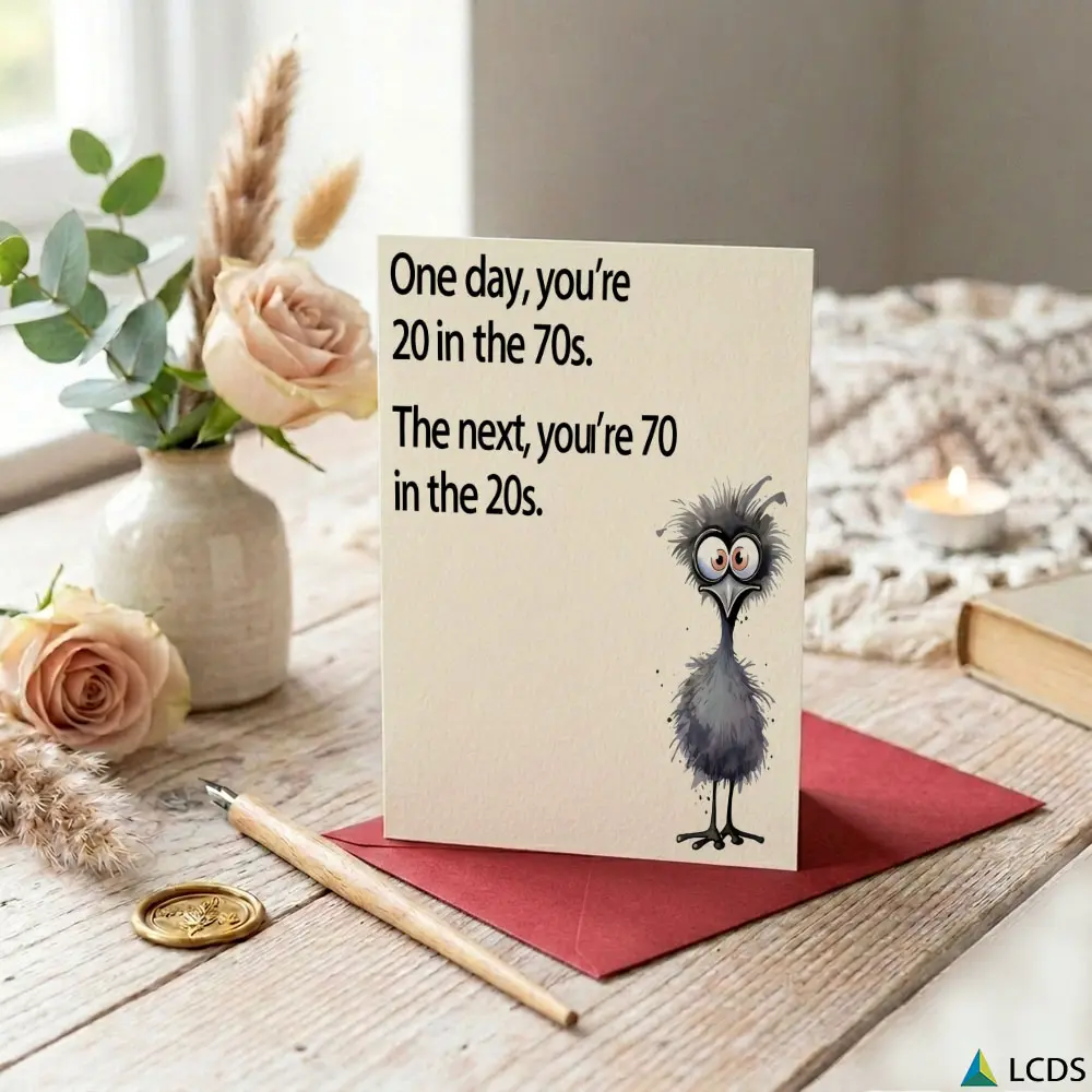 1pc Humorous Birthday Card with Funny Bird Design and Age Joke Print Suitable for Friends Family Colleagues and Pet Lovers Celebration Gifts