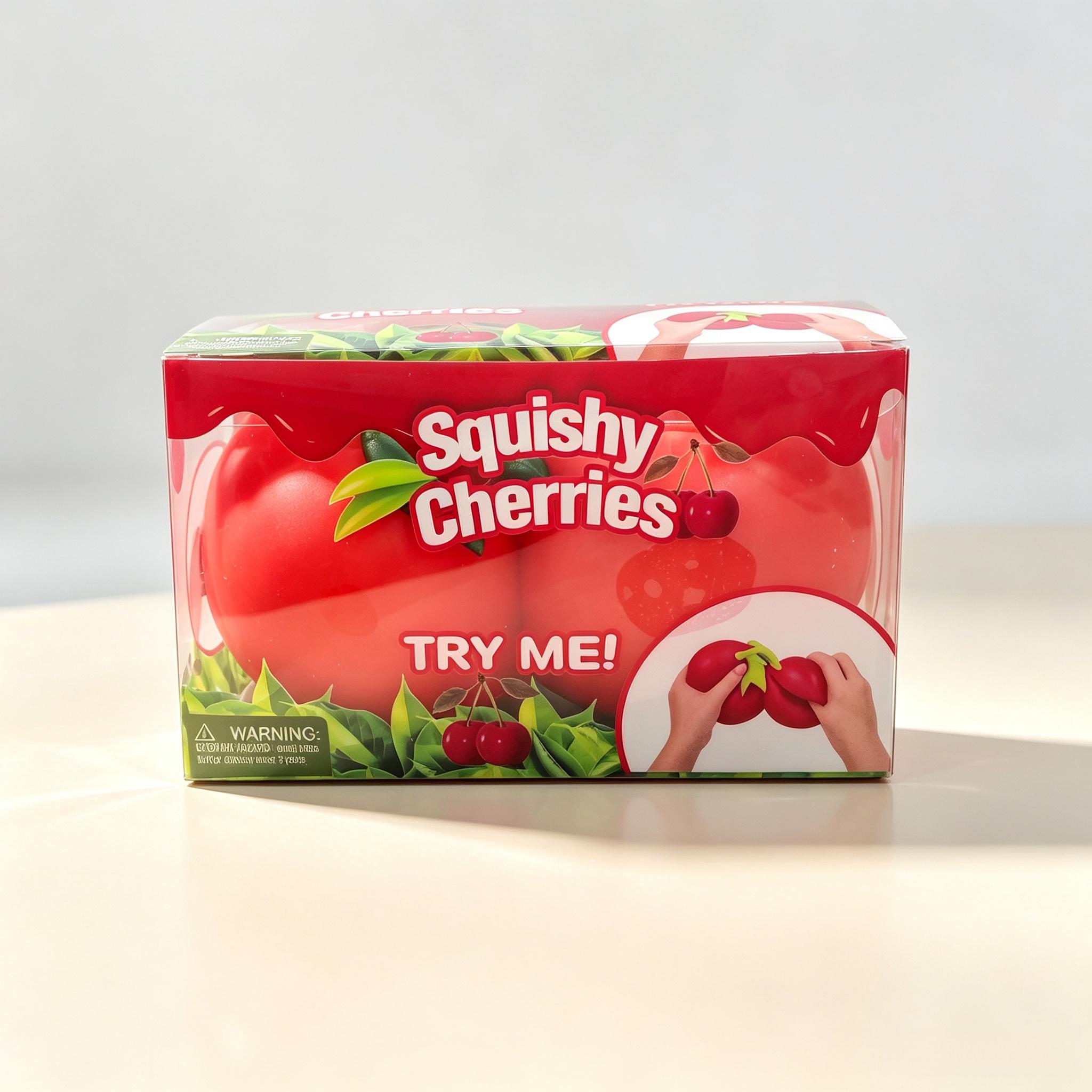 5.5-Inch Giant Sweet Cherry Shape Squishy - Soft Plastic Unisex Stress Reliever, Tactile Sensory Fidget Toy, Moldable Non-Rebound Anxiety Relief Gift for DIY Enthusiasts, Moldable Squishy