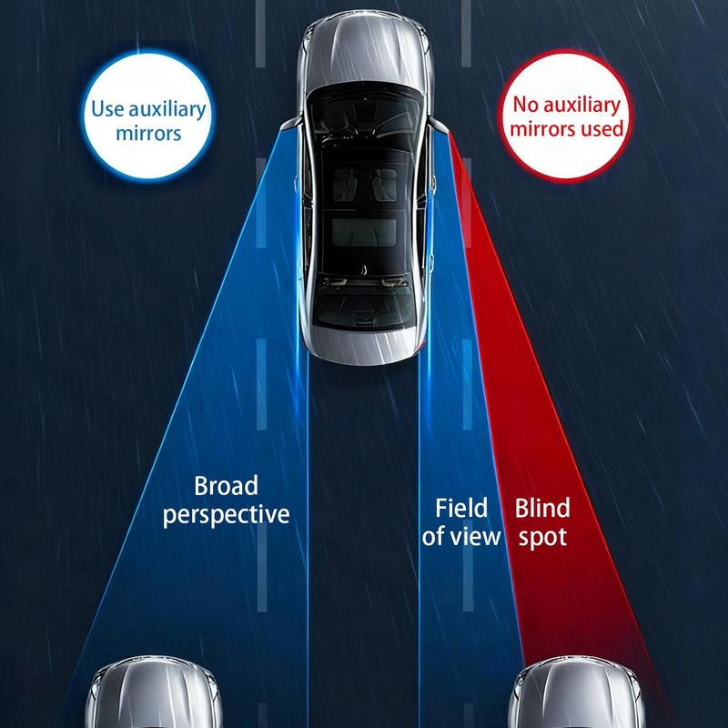 2 Counts Safety Driving Mirror - Car Blind Spot Mirror, 360° Wide Angle Rearview Mirror, Ultra-Clear Small Round Auxiliary Mirror, Easy Installation, Car Exterior Accessory