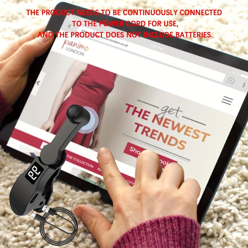 Smartphone Auto Clicker – 1 to 99 Speed Adjustable, 180 °   Rotatable, USB Rechargeable Clip-On Silent Screen Tapper, Simulates Continuous Finger Taps for Gaming, Live Likes, and Reward Tasks