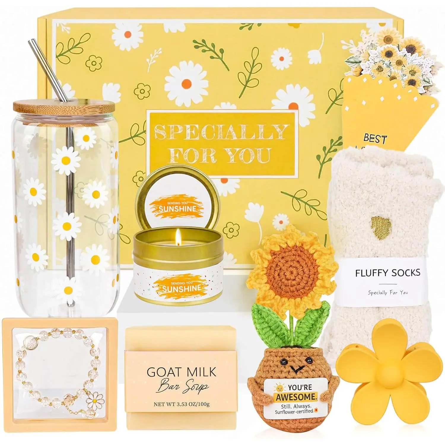 Sunshine Birthday Gifts for Women, Teen Girl Gifts Trendy Stuff | Teenage Girl  Baskets,  Up Set, Pick Me Up Box for Woman , Daughter, Sister, Her,