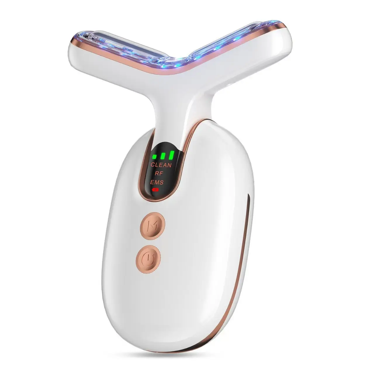 Neck Beauty Device, Neck Care Beauty Device, EMS Skin Improvement and Rejuvenation, Color Light Facial Massager, Hot Compress