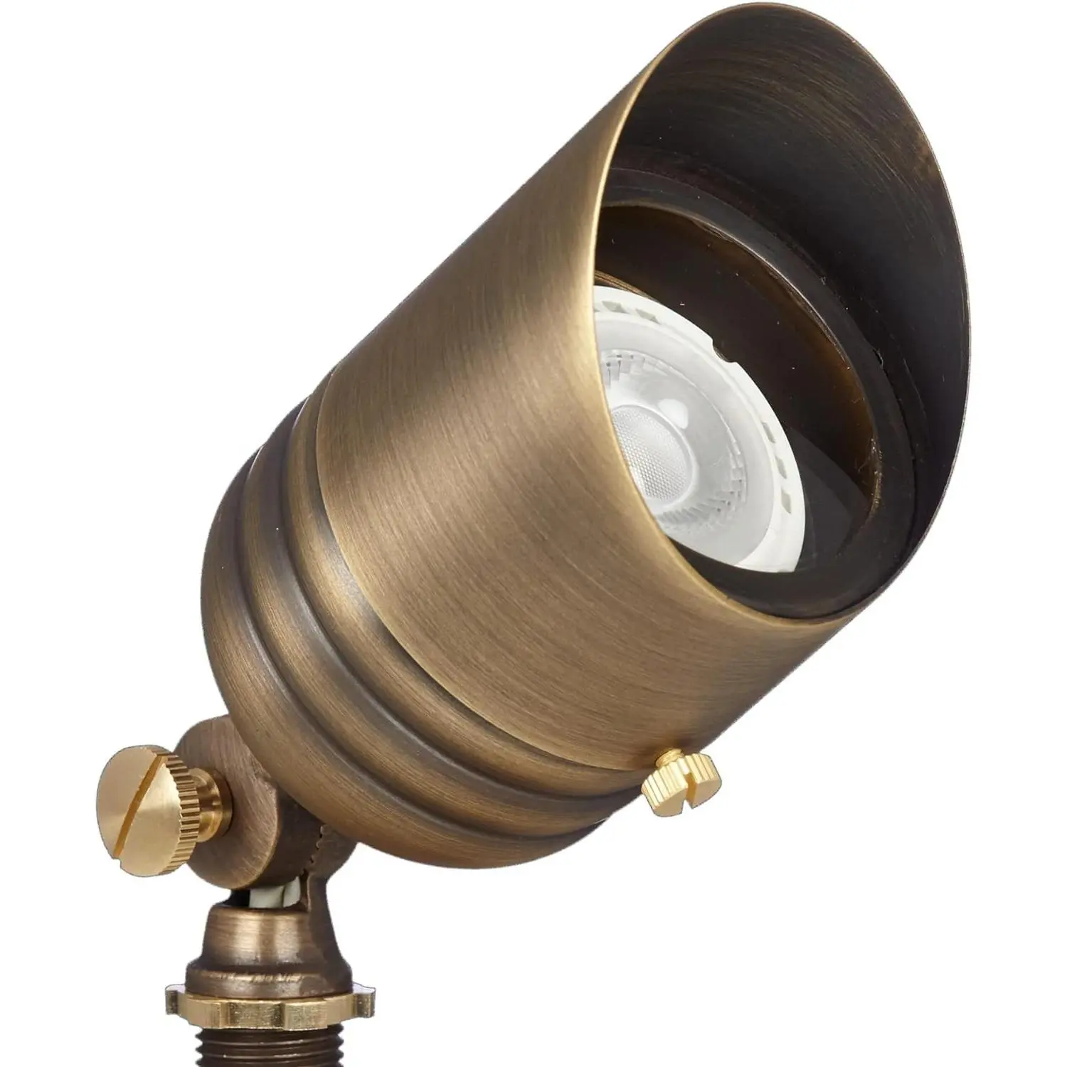 Fat Boy 12V Brass Outdoor Spotlight (Bronze) for Landscape Lighting | Lamp Ready, Low Voltage Uplight for Yard, Lawn, Garden, Patio, Trees & House