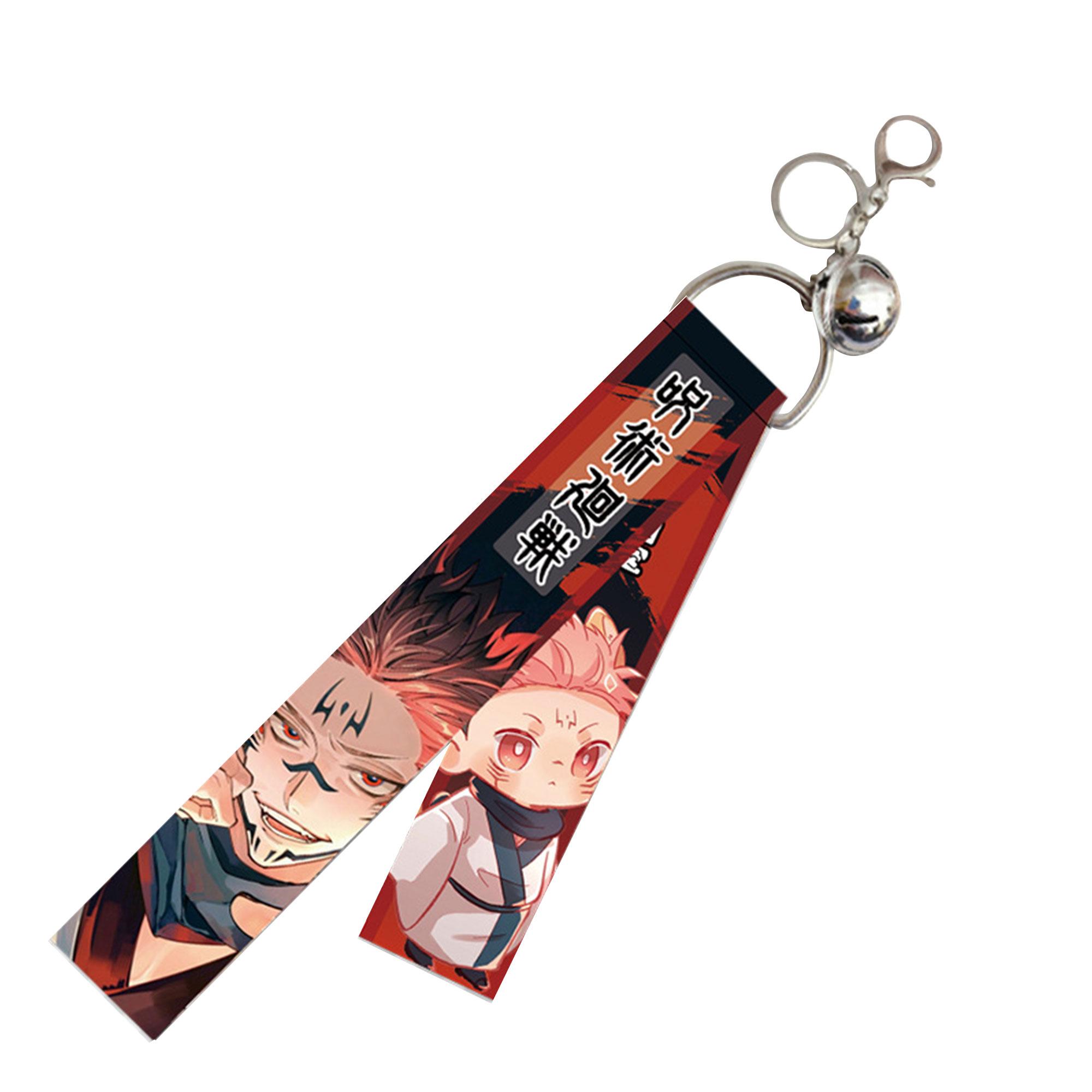 Anime JJK Keychain Gojo Satoru Fushiguro Megumi Phone Charm Accessories Pendant Keyring Bag Cute Cartoon Figure Pendant Keyring