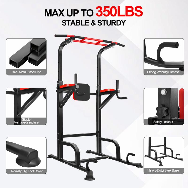 Multifunctional single and double bar pull-up rack, height adjustable, non-slip handles, indoor home pull-up machine, stable base to prevent tipping, single and double bar stretching rack, home single bar fitness equipment