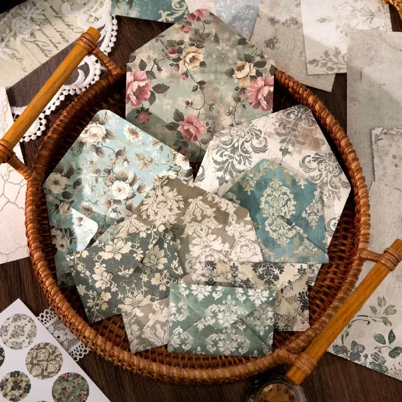 Vintage Envelope Set for DIY Scrapbooking, 1 Pack/4 Packs, Island Series Decorative Backing, Perfect for Handmade Journals