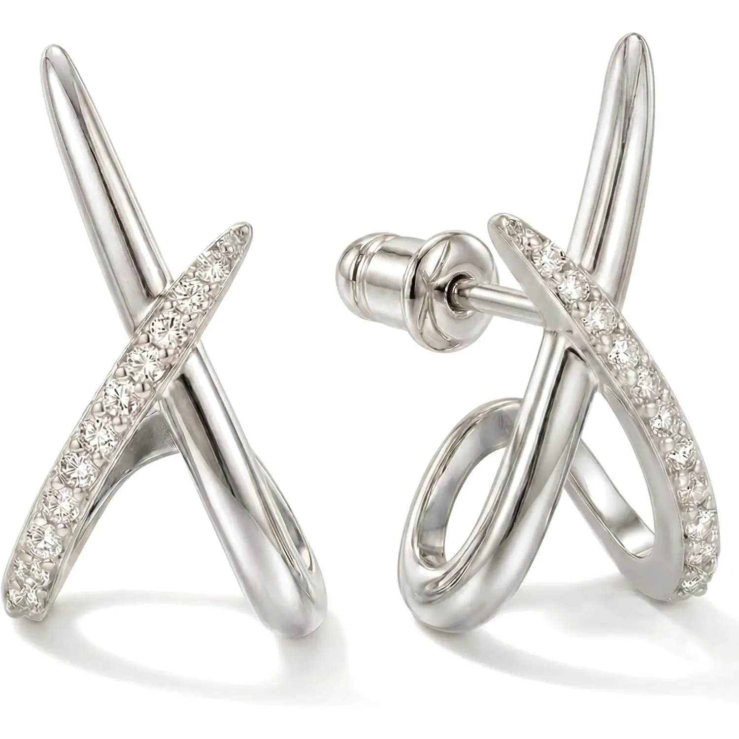 Gold Earrings for Women Trendy,14K Gold Stud Earrings Dainty Earrings Simple Minimalist Cubic Zirconia Diamond Gold Earrings Hypoallergenic Earring for Women Gifts