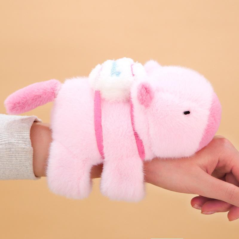 Capybara Animal Slap Snap Wrap Wristband Bracelet Plush Stuffed Animal Kawaii Hand Ring Wristband Kid Funny Toys