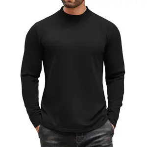 COOFANDY Men's Mock Turtleneck Long Sleeve T Shirts Basic Casual Knitted Half Neck Thermal Lightweight Pullover Sweater