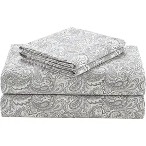 100% Cotton Sheets Queen, Breathable, Naturally Cool Cotton Sheets, Soft Cotton Bed Sheets with 14" Elastic Pocket Fits up to 16" Mattress, All Seasons Sheet Set, Paisley Multi 4 Piece