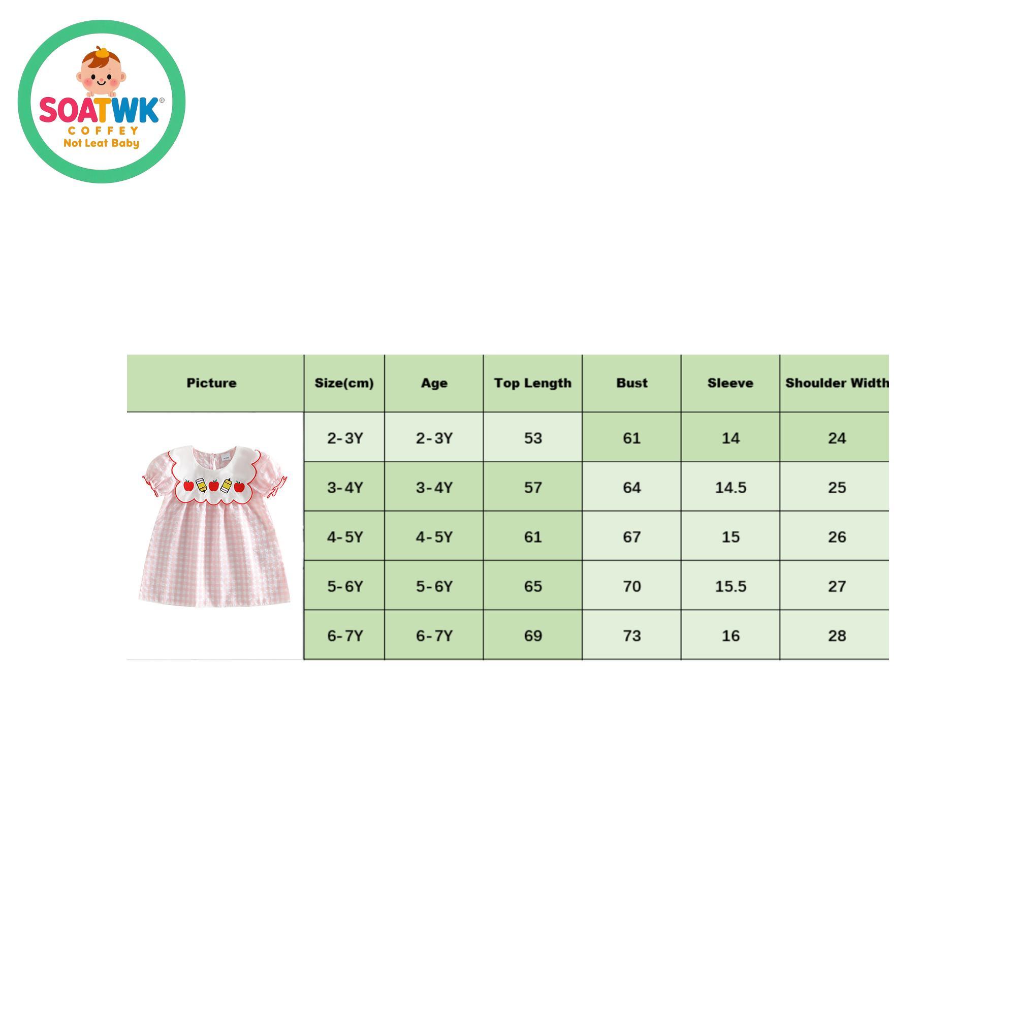 Back to School Dress for Little Girl Puff Short Sleeve Crew Neck Pencil Embroidery Plaid Print A Line Dress