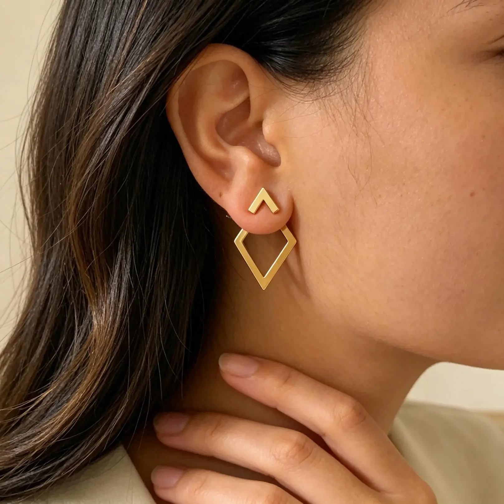 Geometric Earring Jacket, Layered Statement Earrings Jewelry For Women, Versatile Minimalist Accessory For Daily Wear, Party And Birthday Gifting