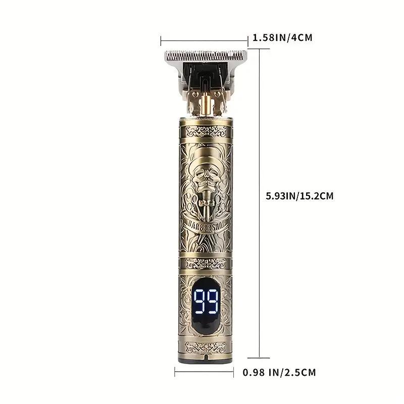 Electric Hair Trimmer Kit, Engraving Pattern T-blade Multifunctional Portable Rechargeable Hair Clipper Set with Display, Hair Styling Tools,Electrical Gadgets, USB Rechargeable Clipper