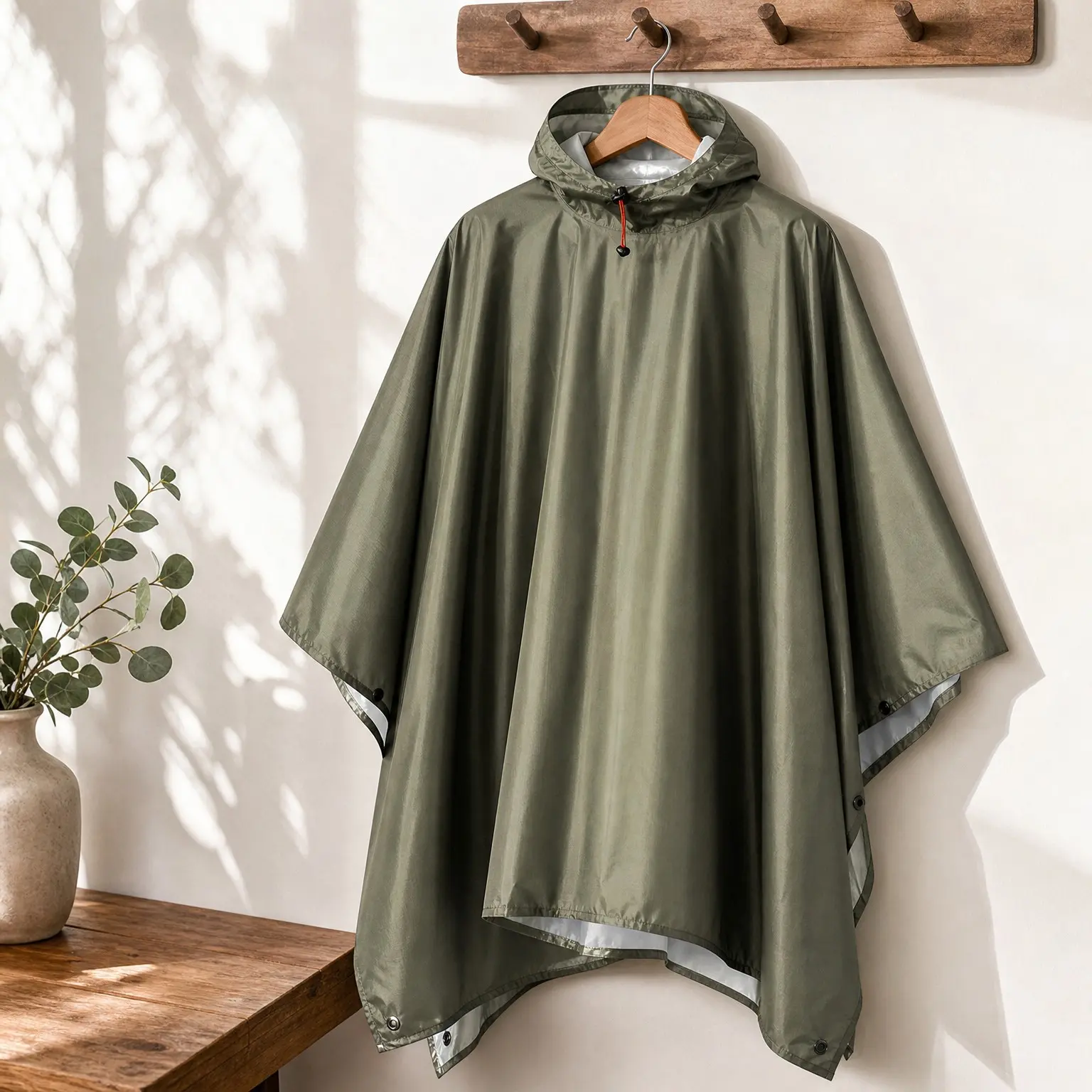 Hooded Rain Poncho for Adults Waterproof Lightweight Reusable Raincoat with Portable Pouch & Packable Design, Emergency Travel Rain Jacket for Men & Women Outdoor Hiking CampingGift
