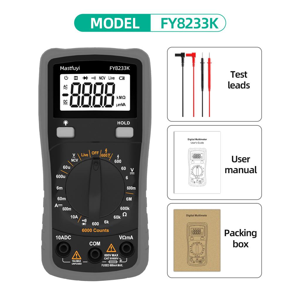 High Precision Digital Multimeter with LCD Display, Smart Overload Protection, Battery Powered Tool for Electricians & Repairers