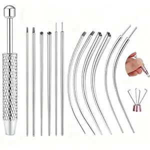 Piercing Taper Ball Grabber Tool & 14G 16G 18G 20G Piercing Tool Kit, Stainless Steel Piercing Changing Tools for Ear Nose Navel Lip