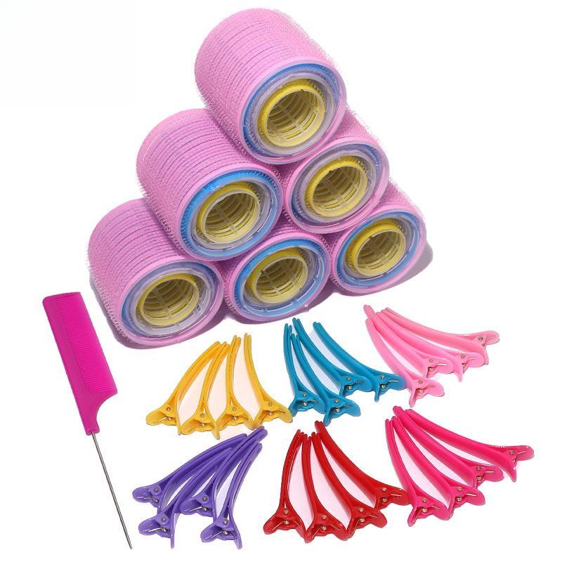 Self-adhesive Hair Curlers Set, No Heat Magic Velcro Curling Tools, Air Bangs Styling for Travel, Portable Lightweight Heatless Hair Accessories, Hair Rollers