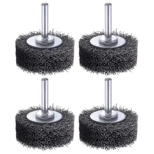 Wire Wheel Brush Wire Wheel Brush for Drill 4 Pack Heavy Duty Wire Brushes Removal Paint Rust & Corrosion, Carbon Steel Wire, Shank