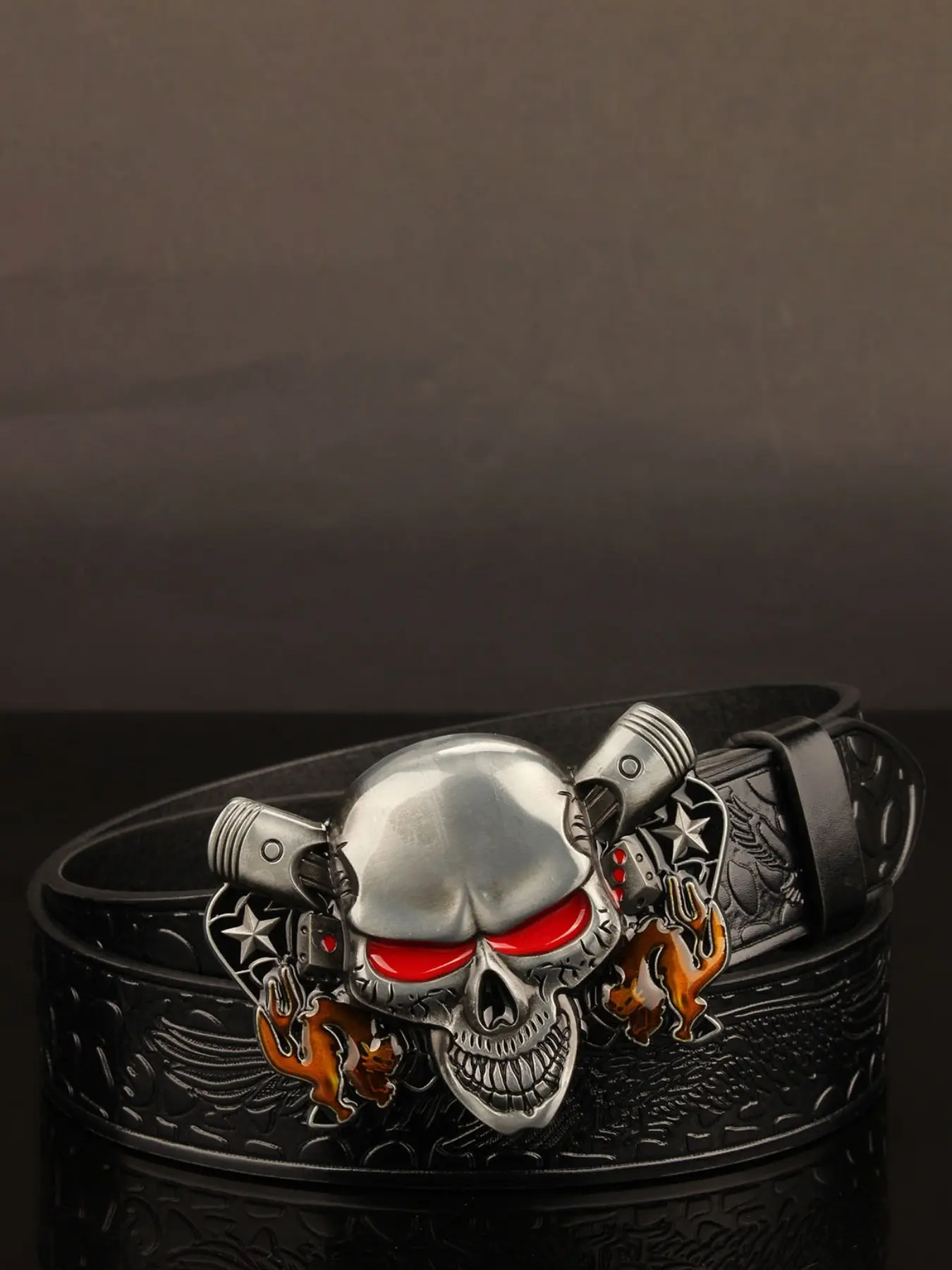 Gothic Eyes Skull Belt for Men, Halloween Costume Accessory, Unique Gift for Horror Enthusiasts, Stylish Gothic Fashion Item