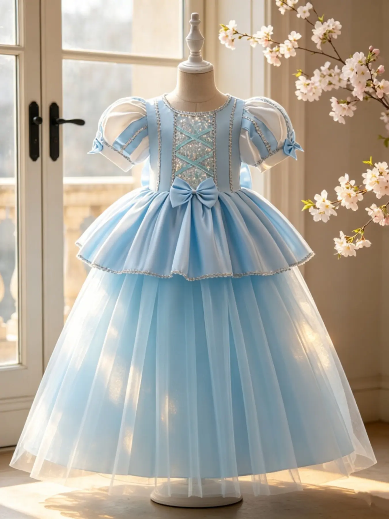 Cinderella princess dress Sleeping Beauty ball gown girls' sequined mesh dress Cinderella princess dress Sleeping Beauty ball gown girls' sequined mesh dress