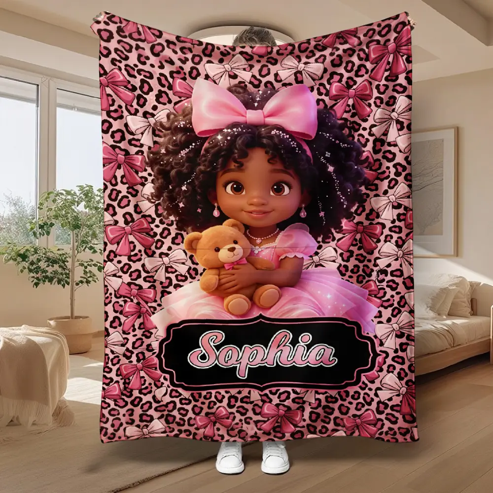 Lovely Girls Preschool Princess Blanket Set With Fairy Design, Support Printing And Equipped With Matching Storage Pouch. Girly Warm Daily Use Throw, Perfect Surprise Gift For Daughter’s Birthday And Christmas.   # TikTokMadeMeBuyIt # FairyBlanket