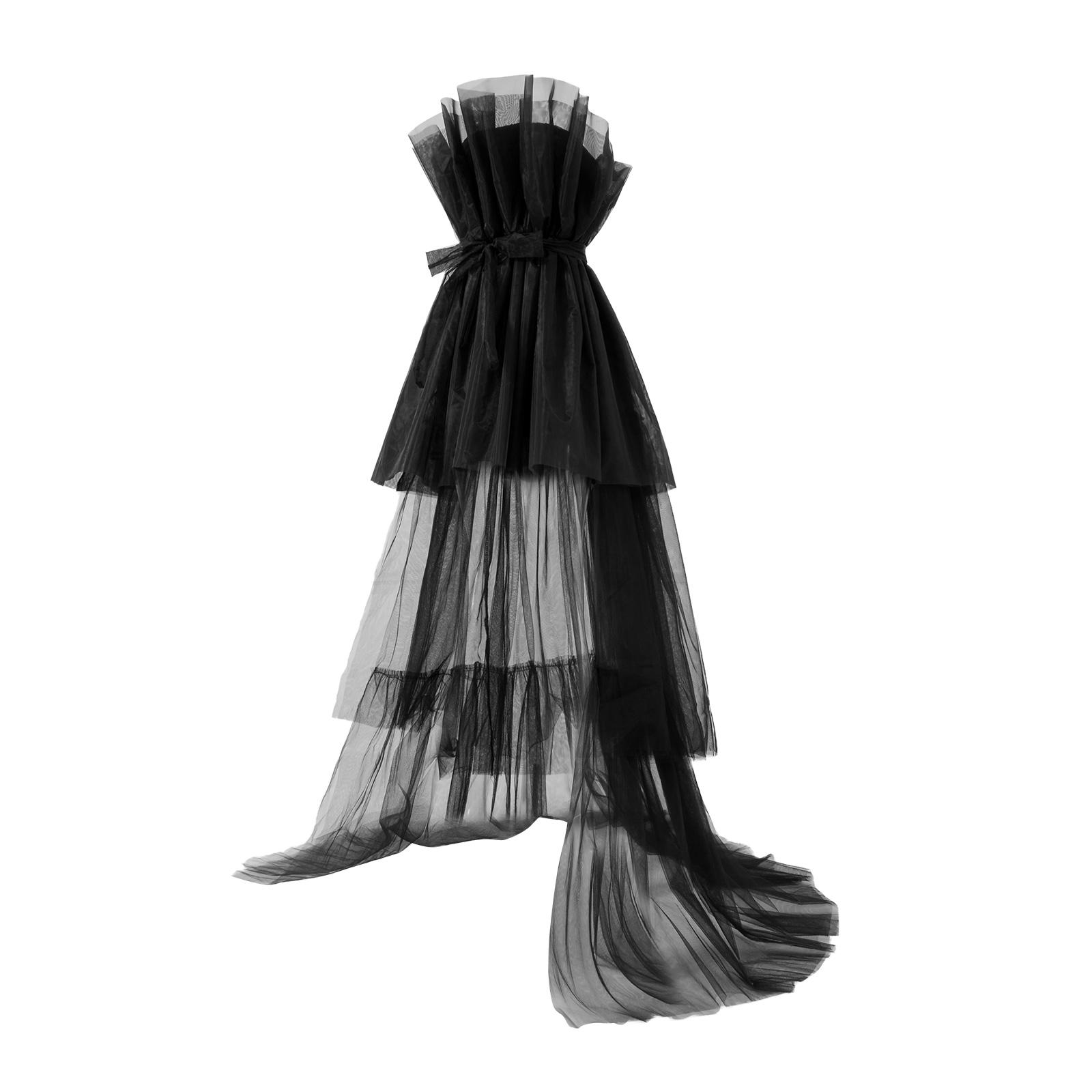 Women High Low Tulle Dress,Off Shoulder Strapless Asymmetrical Cocktail Party Tutu Dress Prom Gown