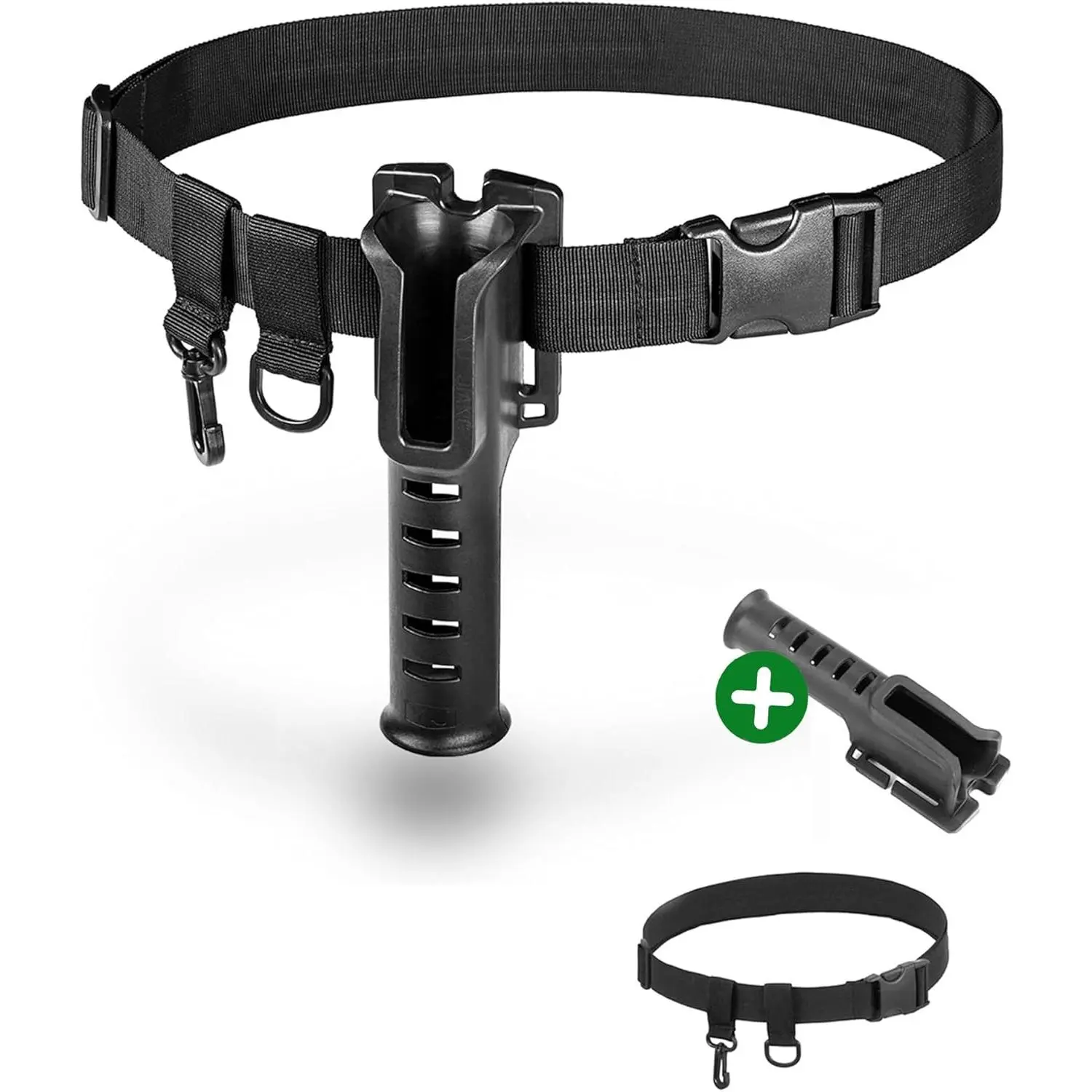 Fishing Rod Holder Belt - Adjustable  Wading Belts for Men with Portable Pole Inserter for Spinning Casting Reel, Outdoor Surf Kayak Fly Fishing Gear Accessories Wader Strap