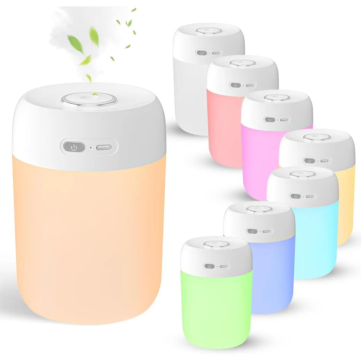 650ml Indoor Plant Humidifier with Colorful Lights, Small White Humidifier for Plants, Bedroom, Office Desktop, Baby RoomGift