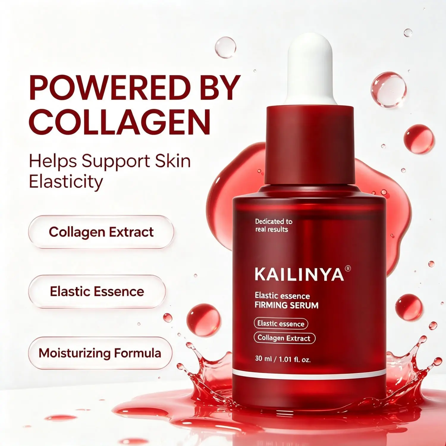 Firming Serum for Face and Neck, Infused with Collagen and Niacinamide to Brighten Dull Complexion, Dropper‑Type Anti‑Aging Serum, Improves Wrinkles Appearance, Boosts Skin Elasticity, Refines Pores, Nourishing Korean Skincare Series, 1.01 fl oz