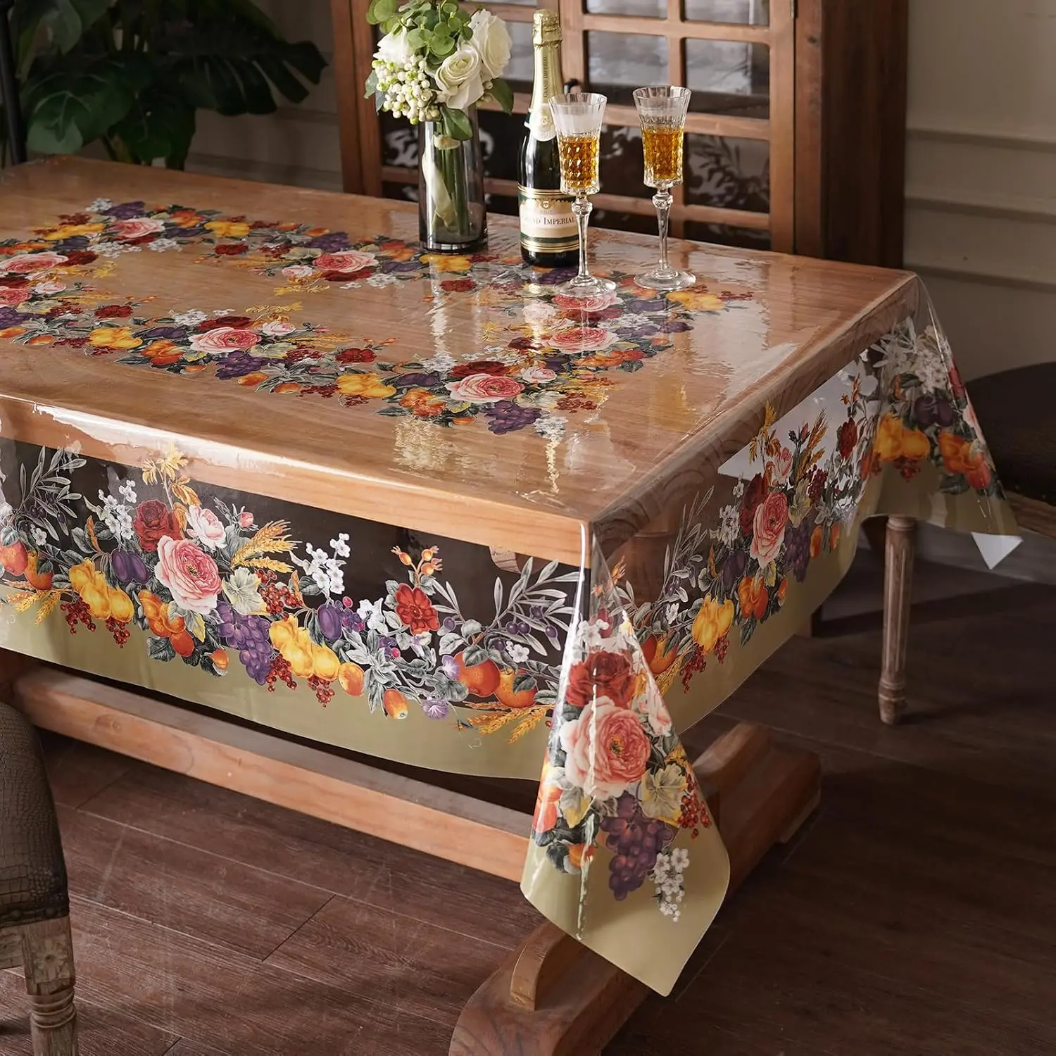 Clear PVC Rectangle Table Cover Waterproof, 52" x 70"